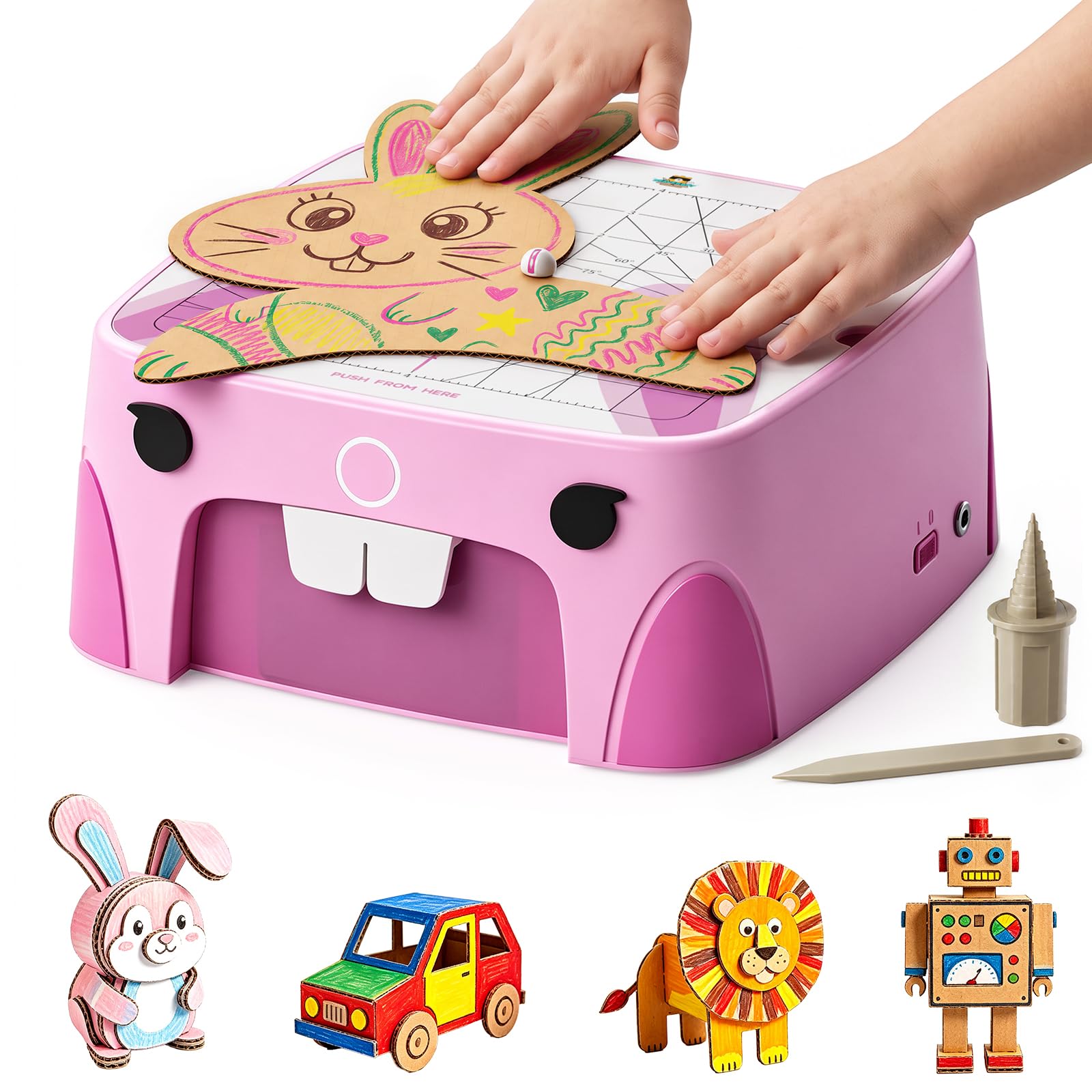 Cardboard Cutter Tool for Kids Age 3+, Safe Bladeless Cutting Kit