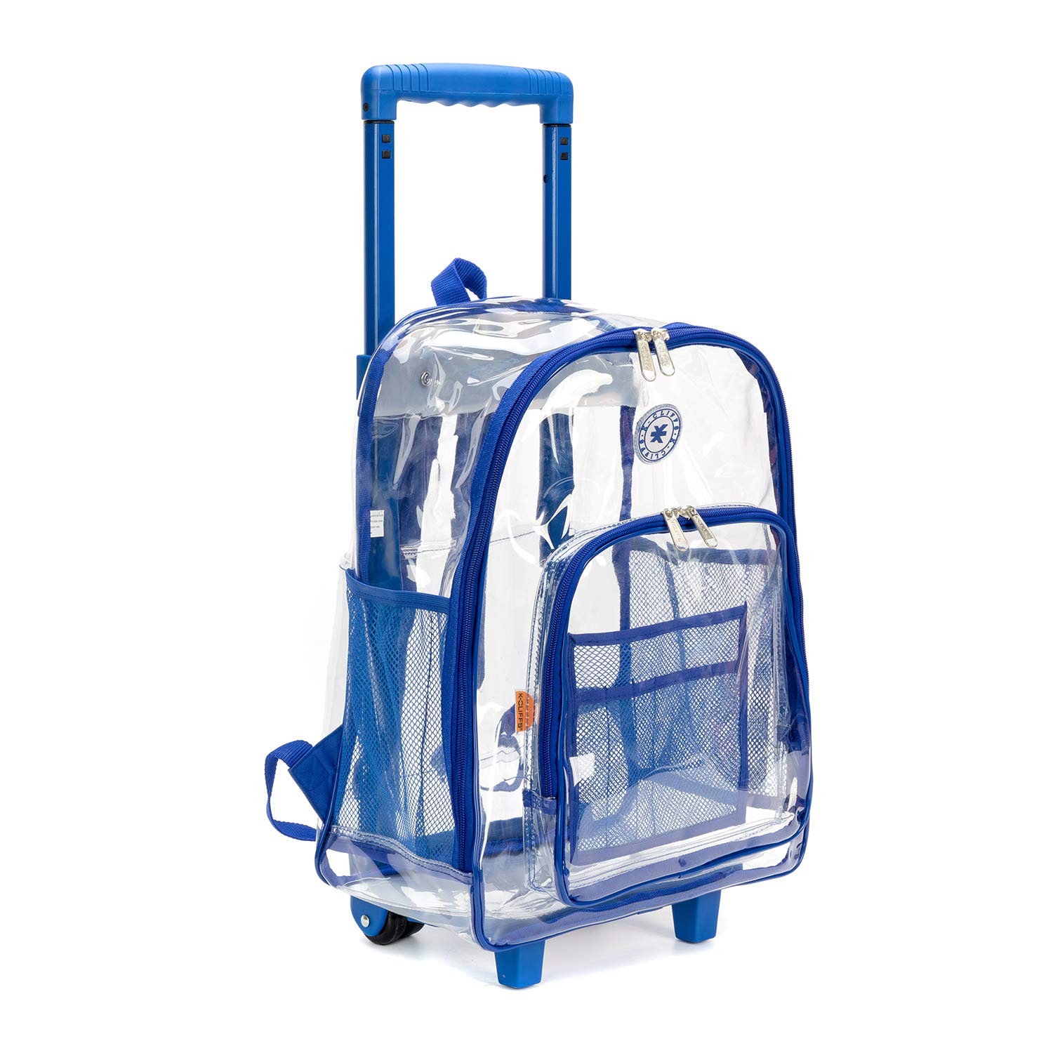clear backpack with wheels