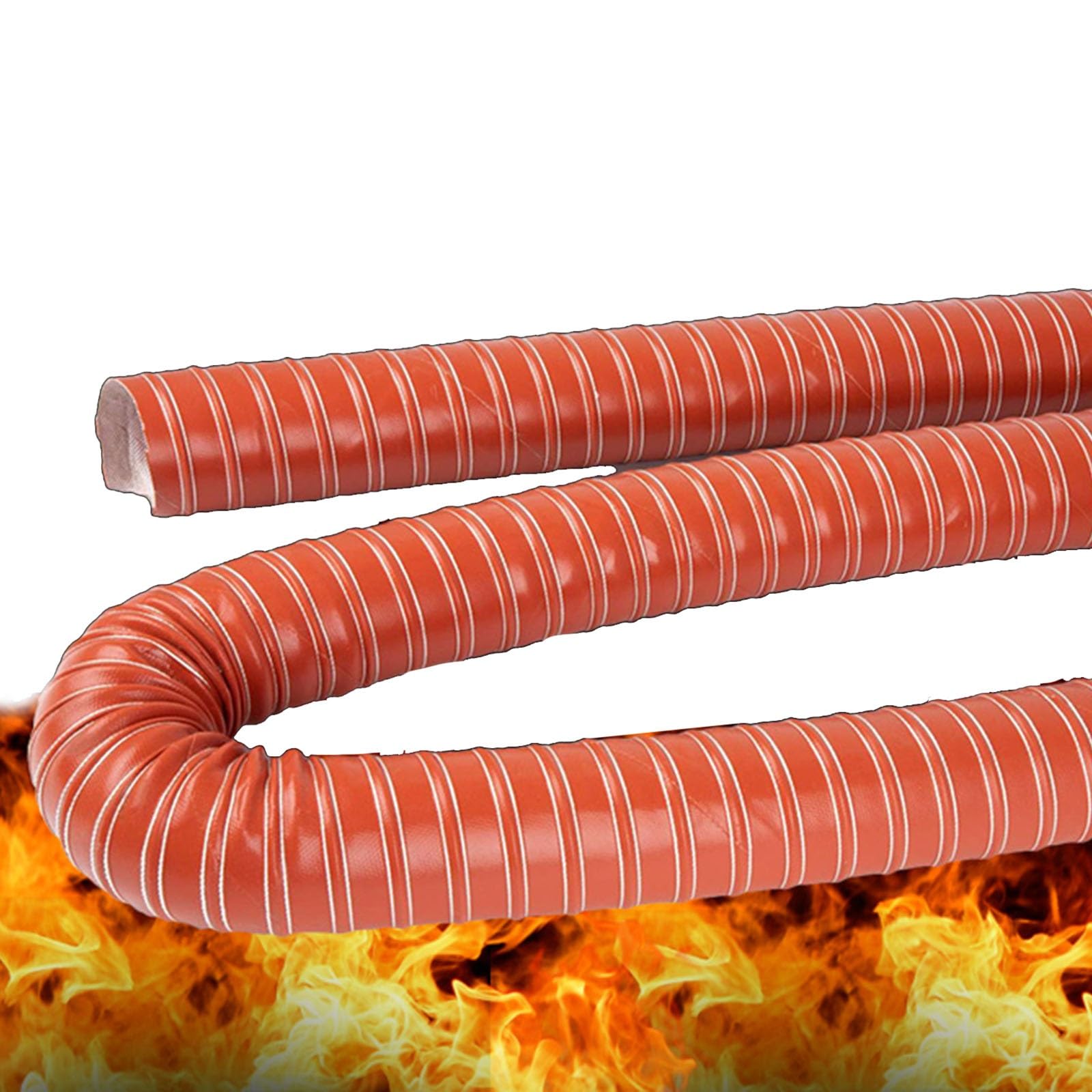 Conducto de Aire de 4 m/13 pies, Manguera Flexible de Silicona para ventilación de Frenos y secadoras, para Sistemas de Aire Acondicionado, Fibra de Vidrio revestida (45 mm/1 3/4")