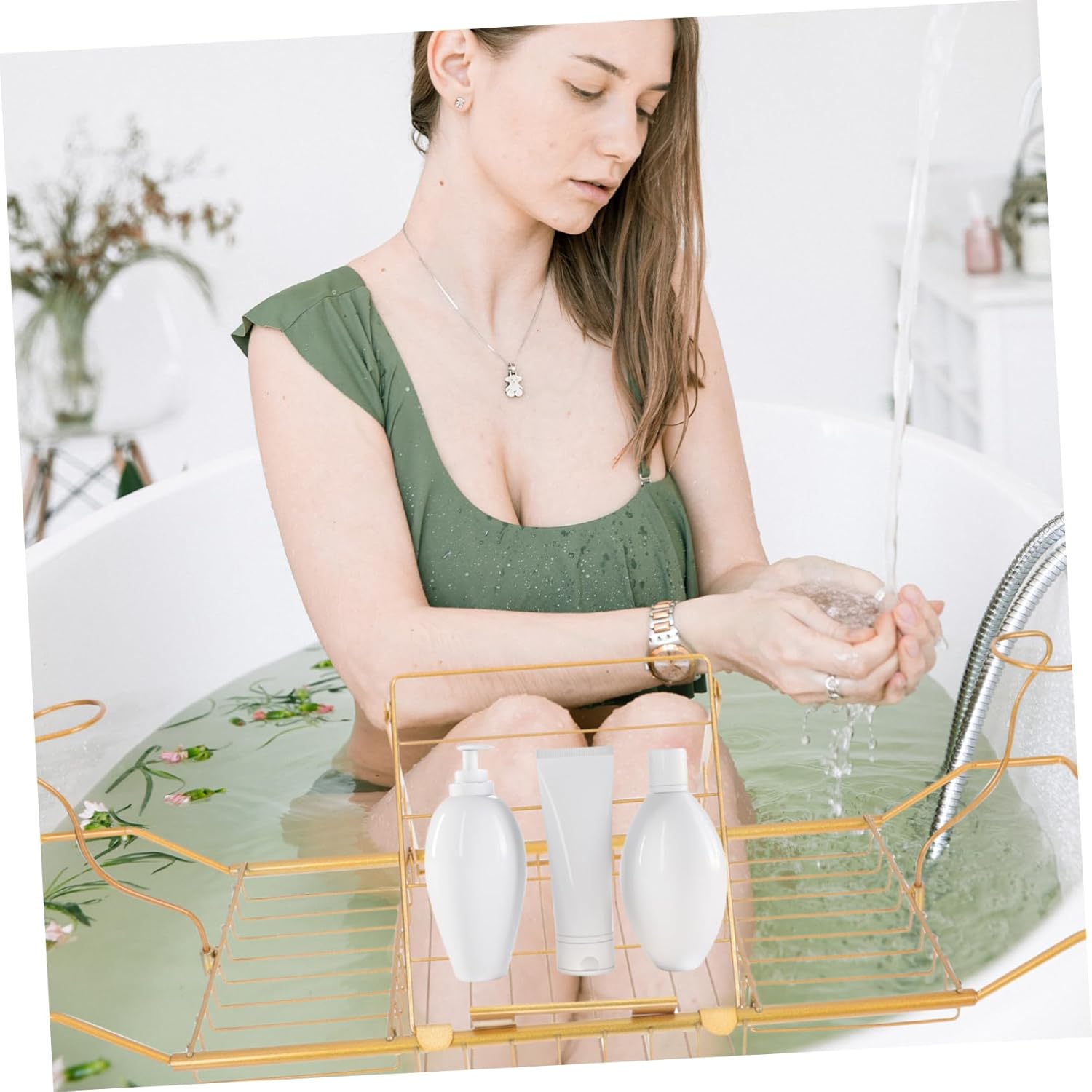 Telescopic Bath Tub Shelf Tub Tray Bathroom Storage Organizer Sturdy Stainless Steel