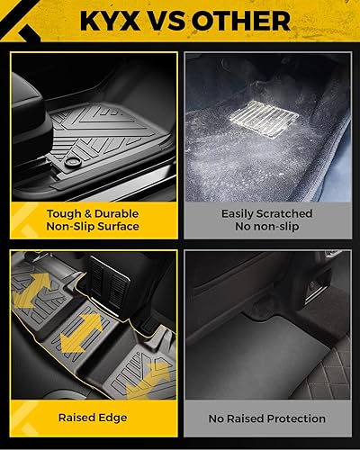 Miniatura 5 de KYX Tapetes para Grand Cherokee 2016-2021 (no apto para Grand Cherokee L)Durango (asiento de banco de 2 fila), forros de suelo de protección para