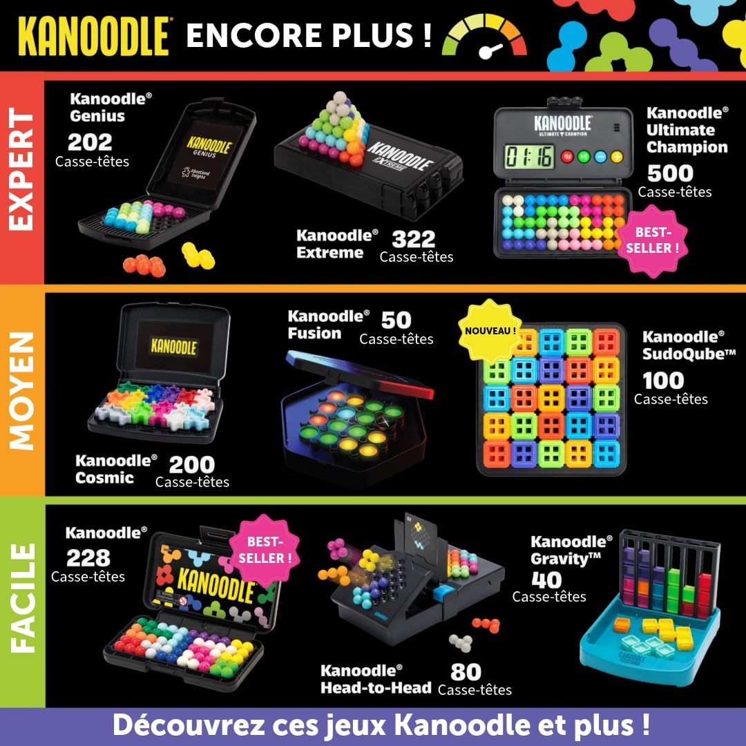 Learning Resources Kanoodle Ultimate Champion Jeu de logique et Casse-tête éducatif 500 défis avec minuterie silencieuse