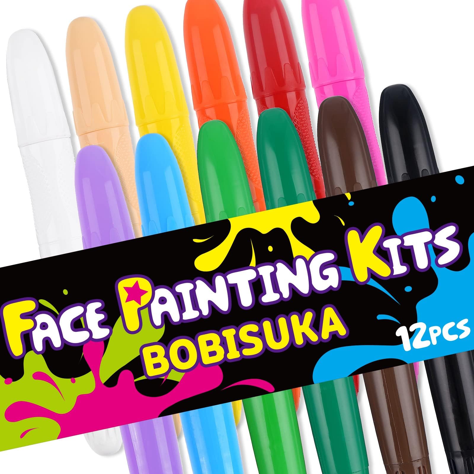 Easy Face Paint Crayons NonToxic Face Painting Kit 12