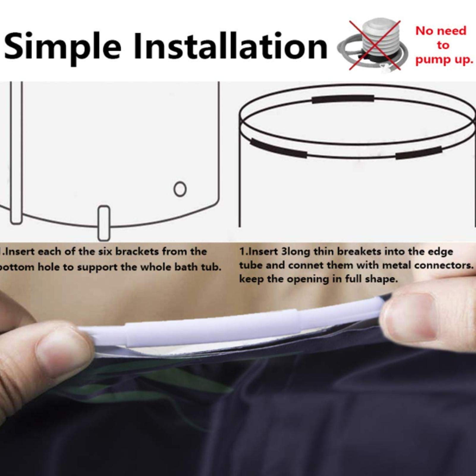 Bañera Plegable portátil, bañera de inmersión Plegable para Adultos, bañera de SPA separada para baño Familiar de 55-70 cm, bañera de inmersión de pie para Ducha, Ideal para baño c