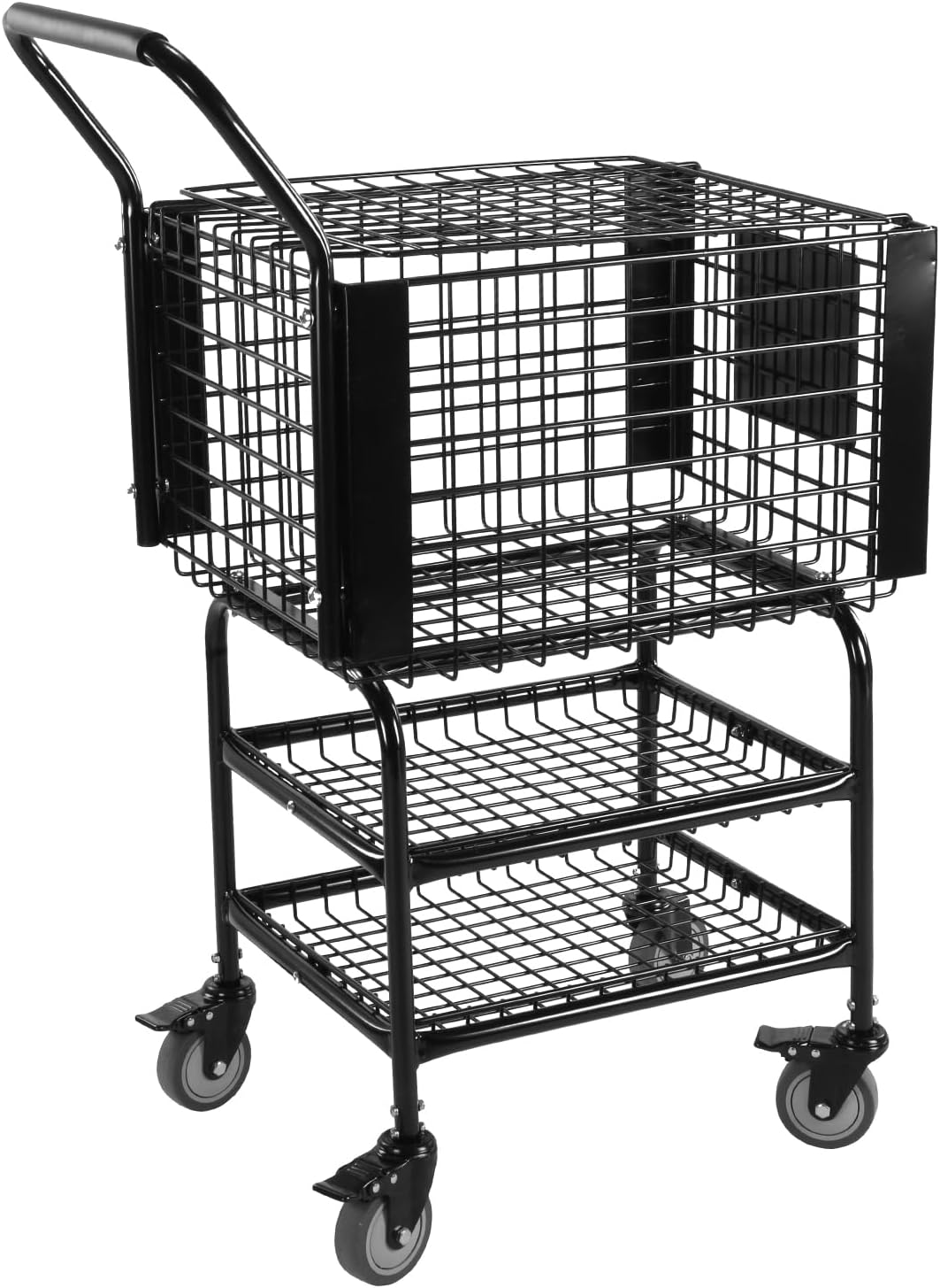 Tennis Ball Basket Pickup Hopper Holds 350 Balls Tennis Ball Hopper Basket Cart 2 Layers with Wheel for Court Training