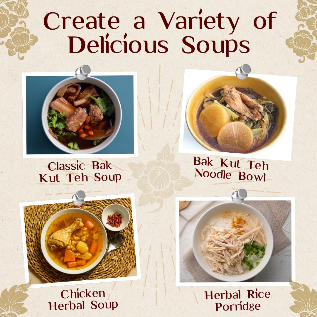 UNCLEJUM Bak Kut Teh Herbal Soup Mix 55g (Pack of 3) – Traditional Asian Soup Spices and Seasoning Blend for Flavorful Broth