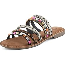 Azura Womens Intoxicate Flaunting Multiple Straps Multicolored Studs Rhinestones