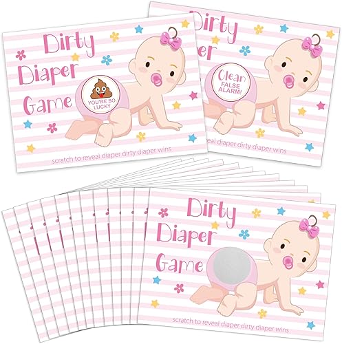 Miniatura 7 de Juego de 60 tarjetas divertidas para raspar para baby shower, fiestas, juegos de decoración, actividades lindas para baby shower, actividades e