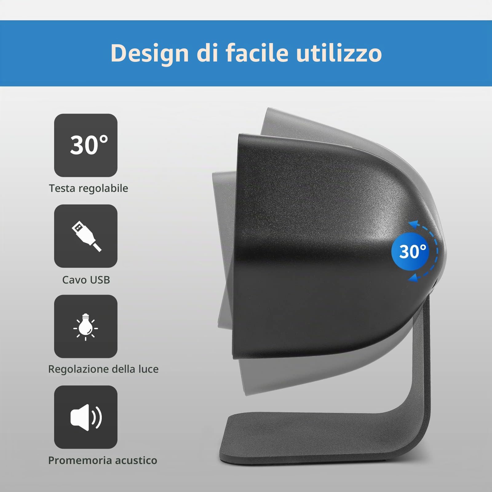 NETUM 1D 2D QR Scanner vivavoce USB Barcode Scanner Omnidirezionale Wired Lettore di codici a barre per Mobile Pagamento Computer Screen Scan Support PDF417, Securpharm Code(matrice dati) NT-2050