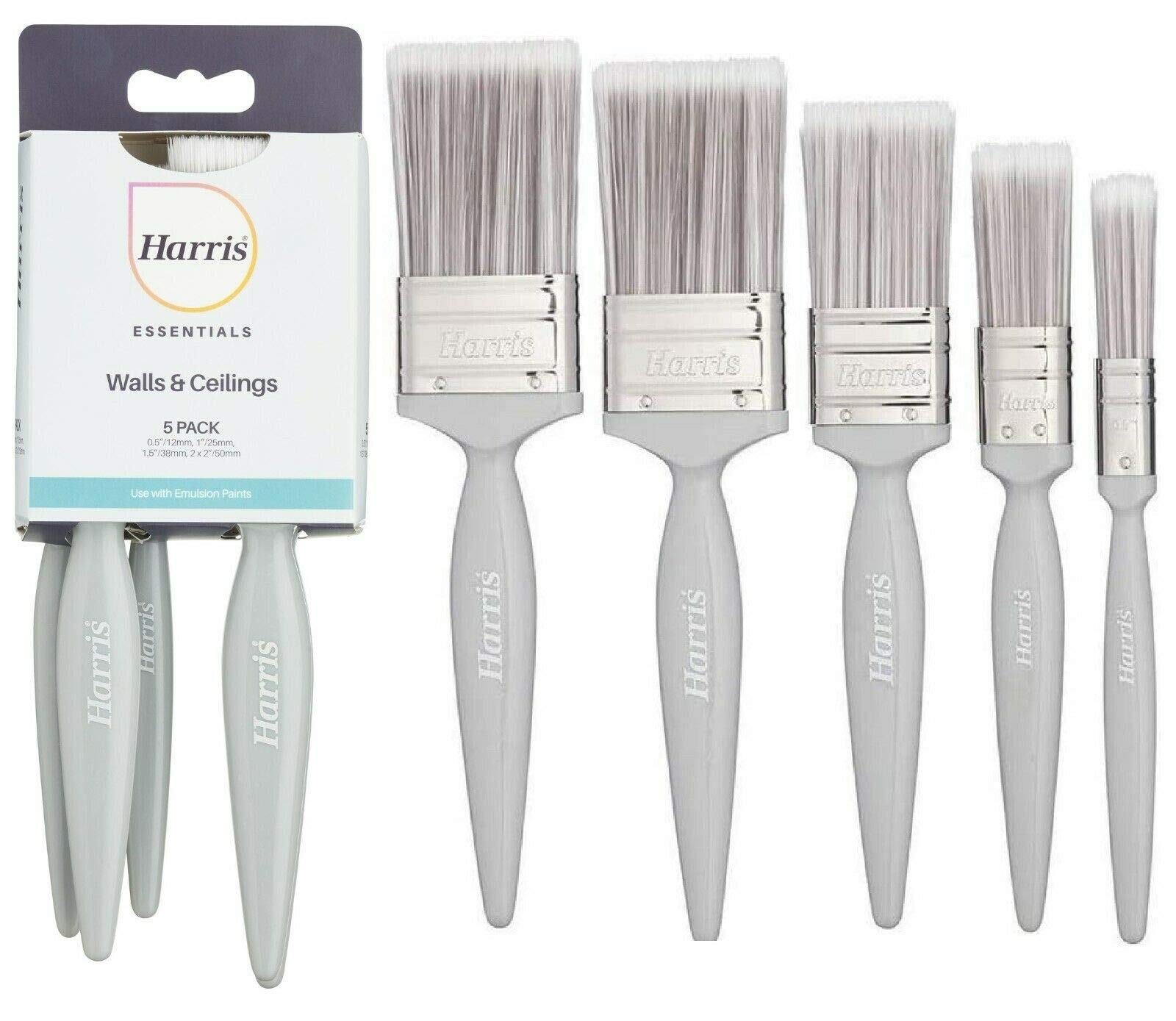 5 Pc Paint Brushes Set Gloss Walls & Ceilings Brush Professional Painter (Gloss Paint Brush)