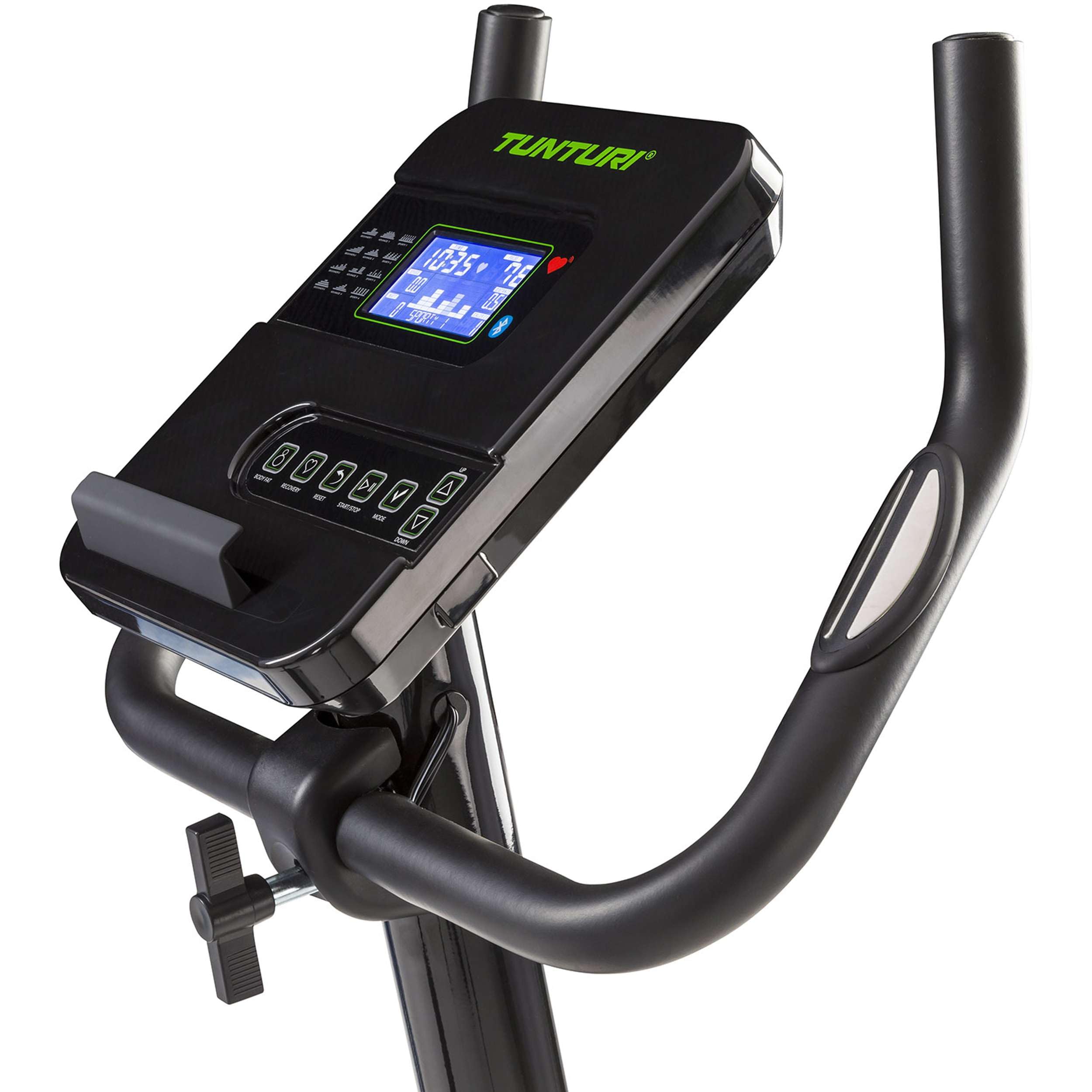 Tunturi Trenażer domowy Star Fit E100 HR i + – rower treningowy do domu – 16 poziomów oporu – 21 programów szkoleniowych – z czujnikami tętna, waga obrotowa 8 kg