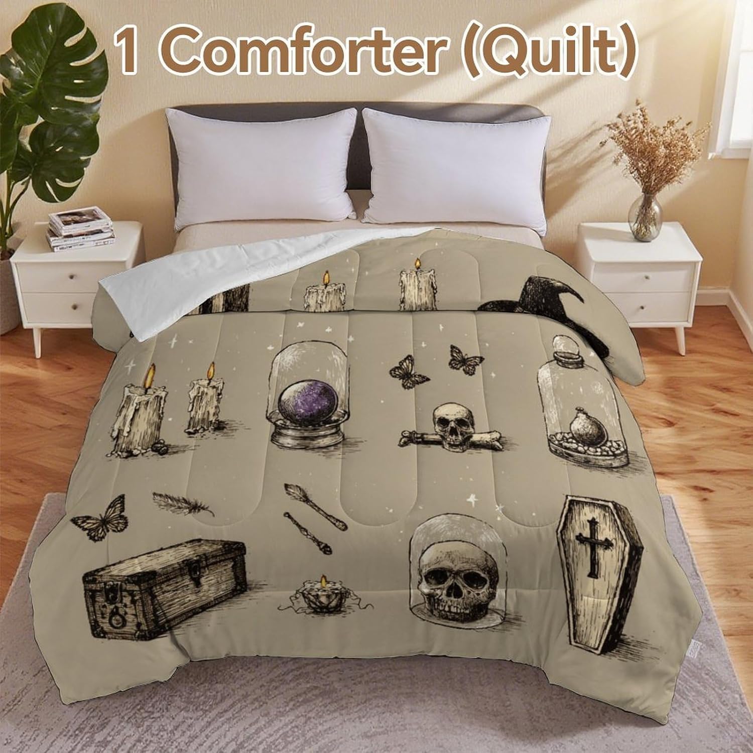 Mystic Objects Comforter Bedding Heavy Bed Blanket Soft Warm Fluffy All Seasons Only Quilt 264x229cm