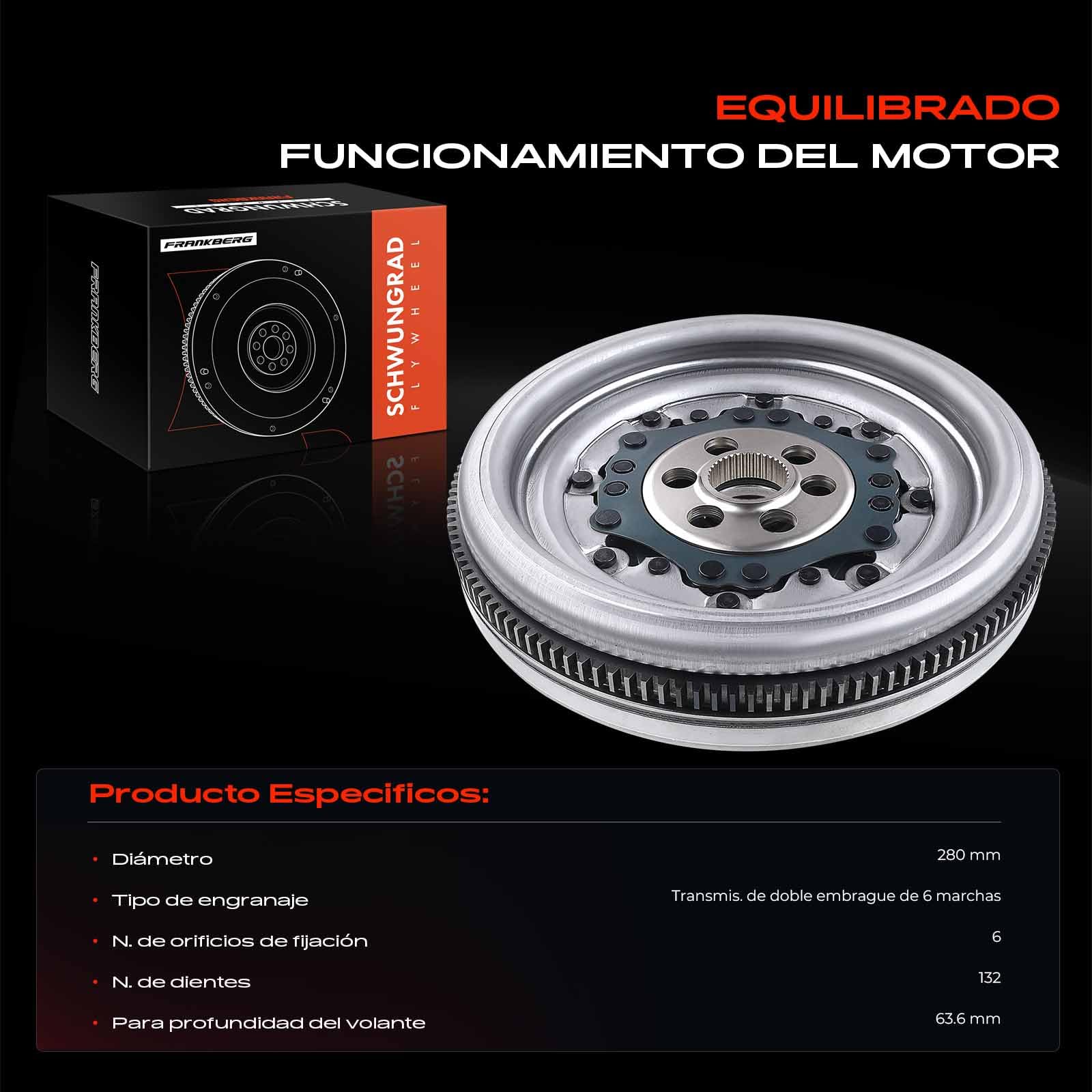 Frankberg volante bimasa DSG | Compatible con: Nuevo Beetle 1C1 9C1, Altea XL 5P5 5P8, T.o.u.r.a.n 1T1 1T2, A3 8P1, Golf Plus 521 5M1