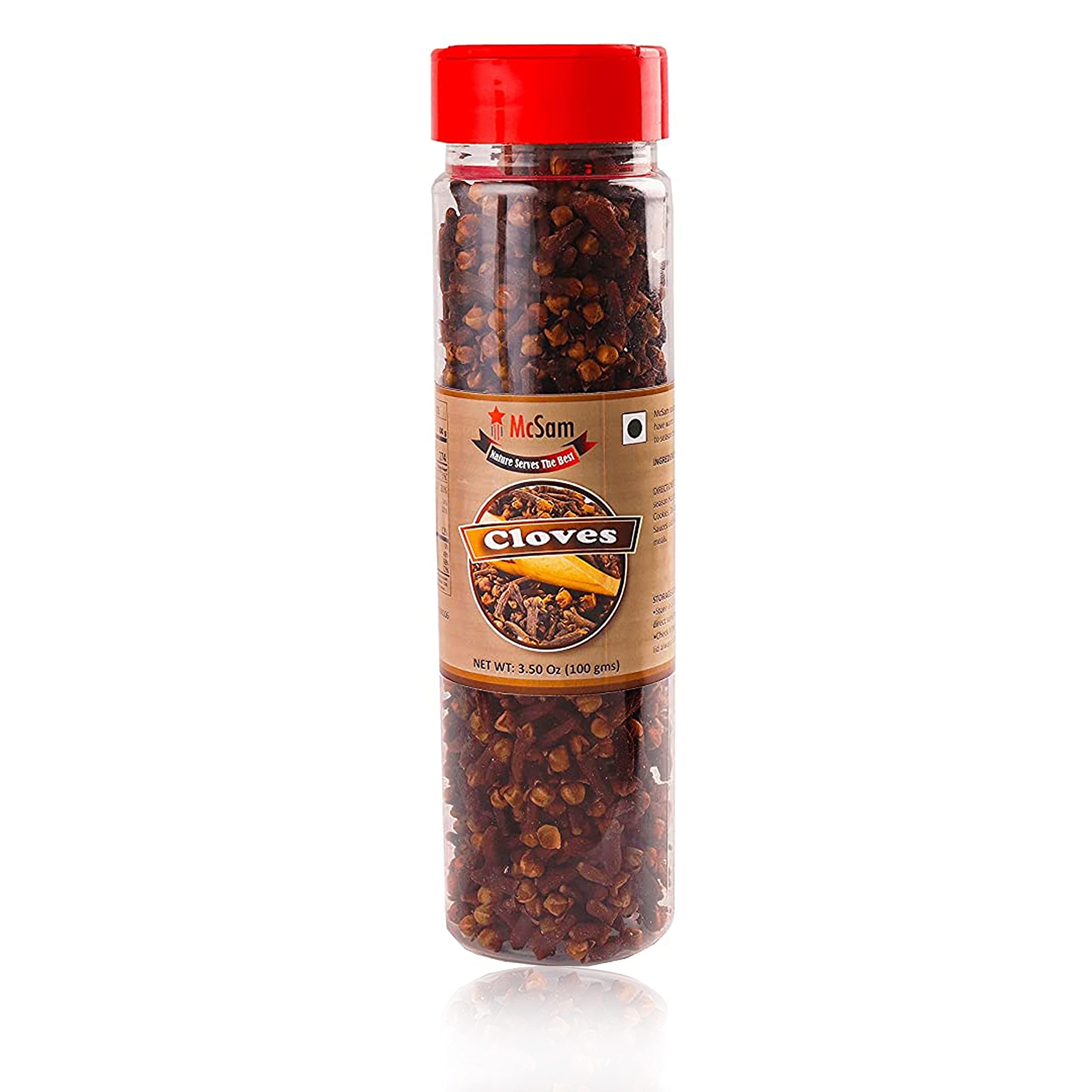 McSam Whole Cloves, 100Gm | Premium Quality Seeds | Indian Origin | Gluten Free Ingredients | Vegan | Non-GMO| Perfect for Dishes and Clove Tea