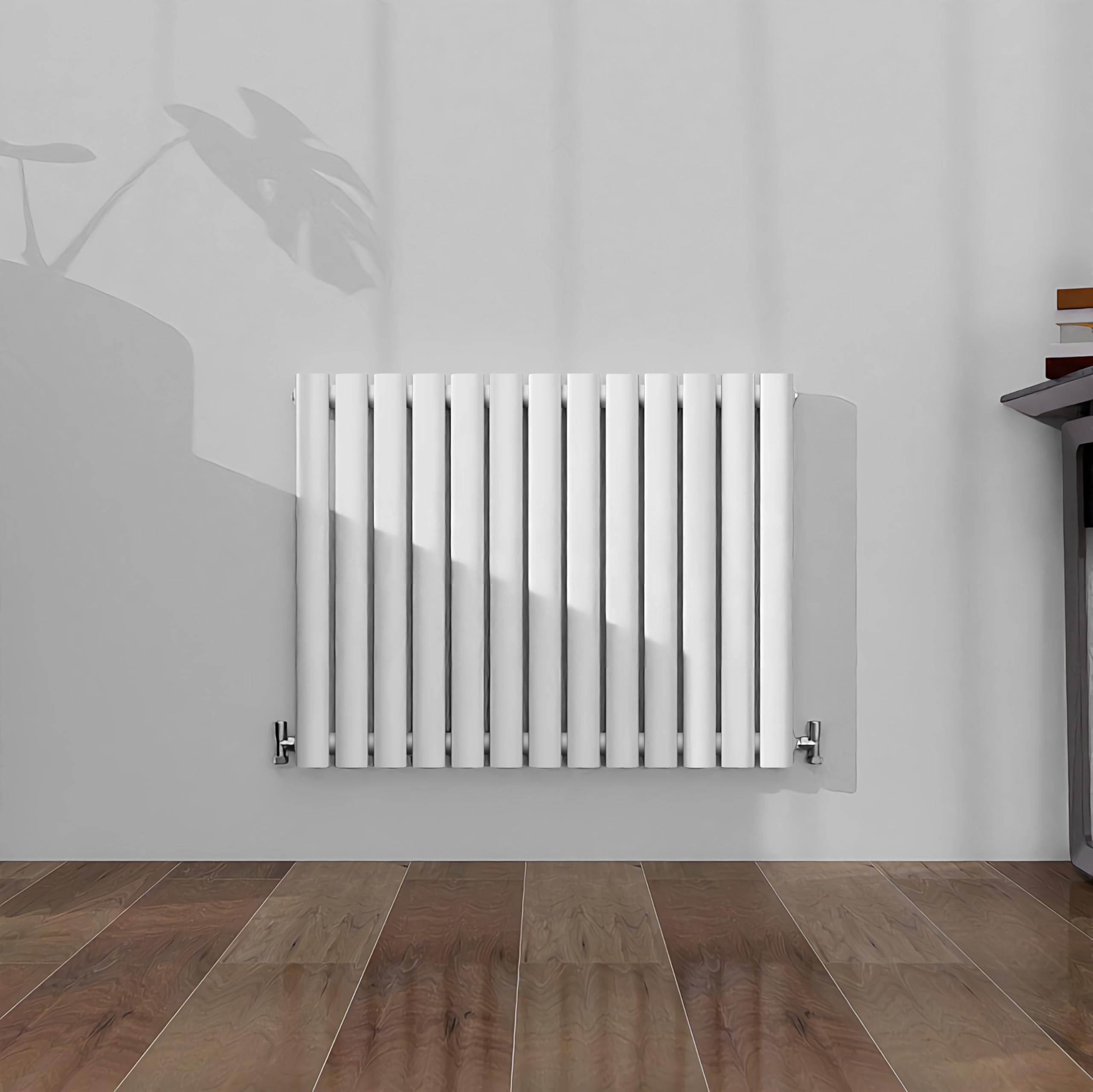 SLINE SANITARY Horizontal Oval Column Rradiator Bathroom Central Heating White 600×767mm Single Panel Radiator