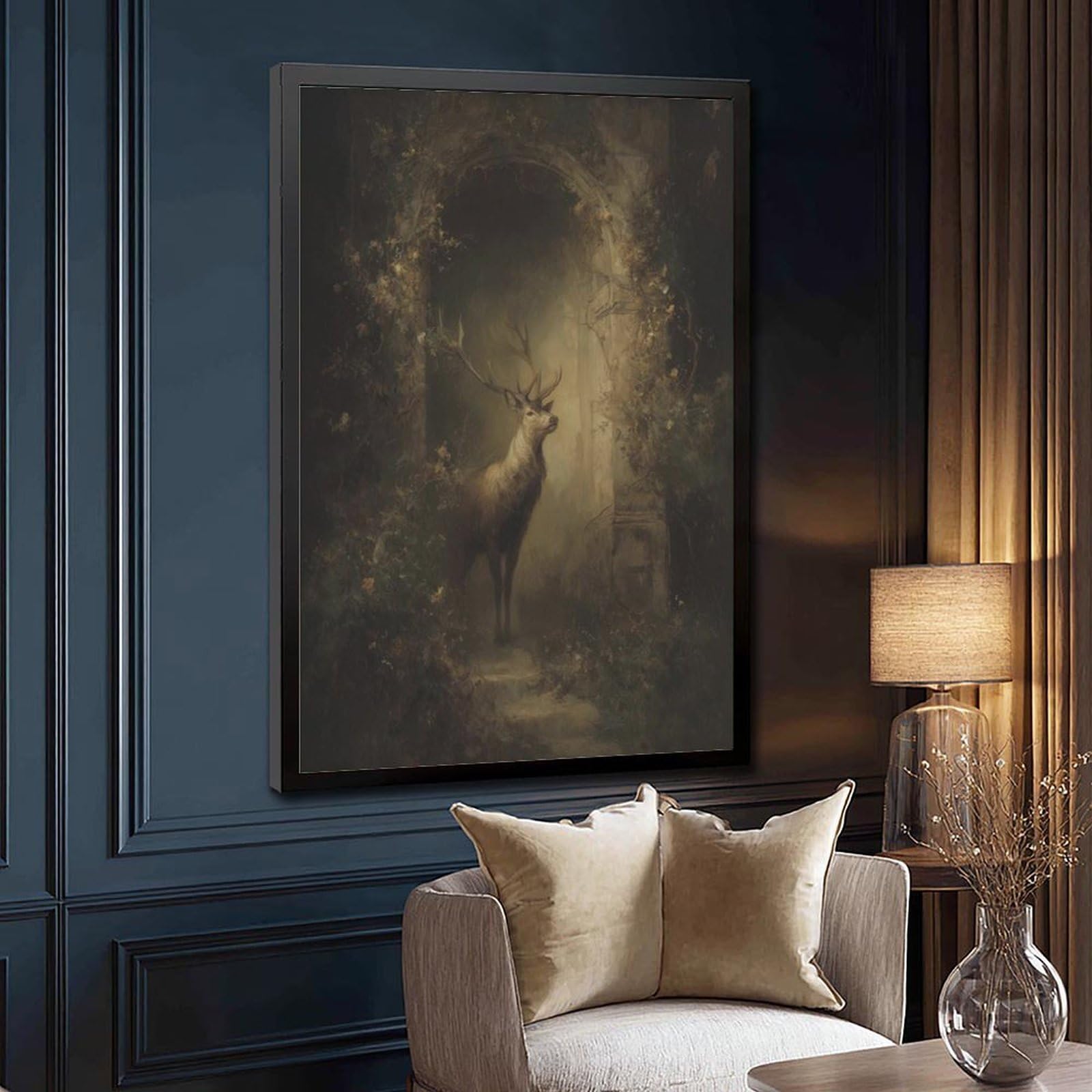 Poster sur toile représentant un magnifique cerf - Décoration murale pour salon, chambre à coucher - 50,8 x 76,2 cm (L x l)