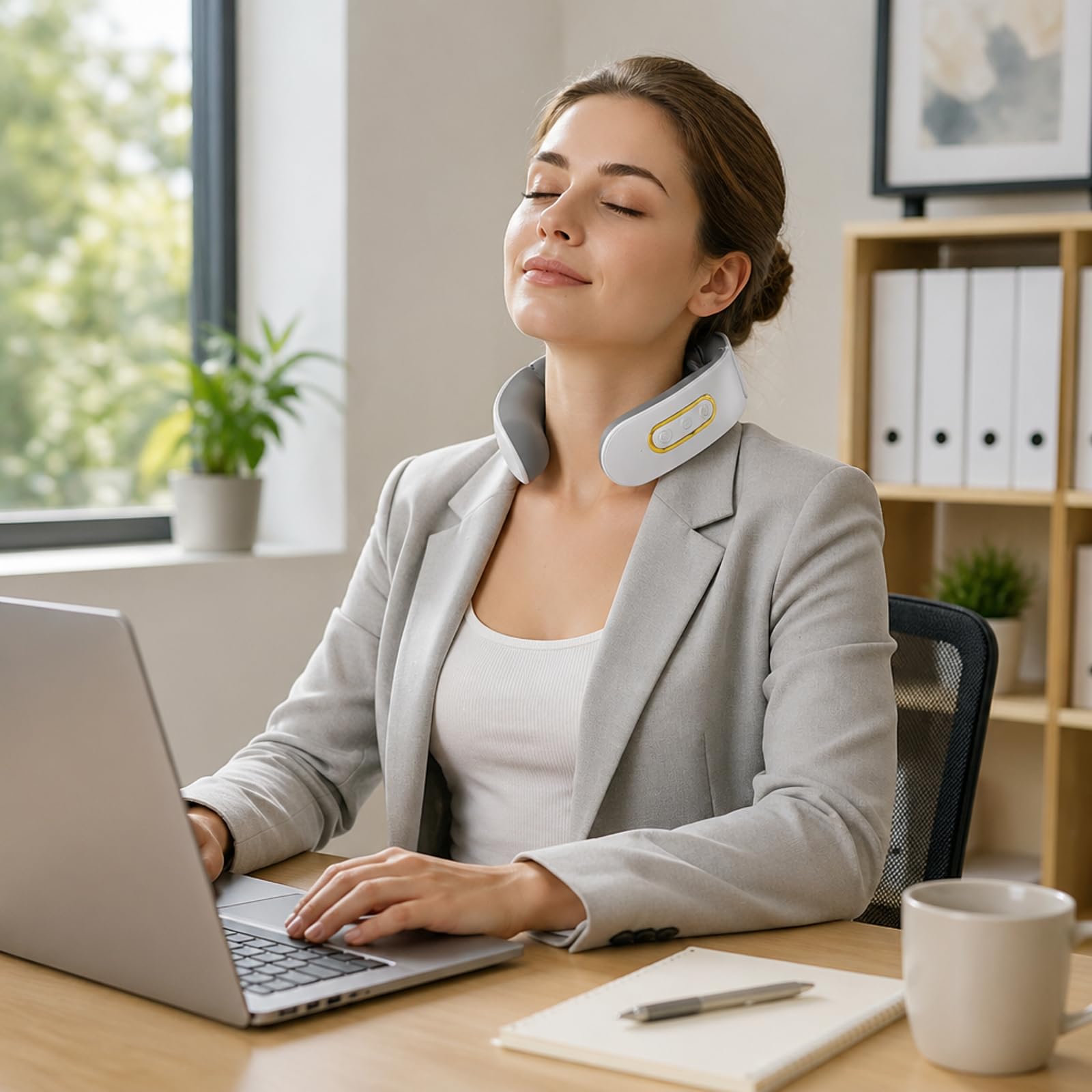 Neuroneck Pro Masajeador Cervical 11 En 1 Con Calor 42°c, 6 Modos De Masaje Y 9 Niveles De Intensidad, Diseño Ergonómico Portátil Con Batería Recargable (Red)