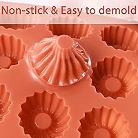 Vista 3 de Mini Buntz Cake Silicone Pan, 24-Cavity Nonstick Fluted Tube Ring Cake Pan for Baking, Donuts Silicone Mold for Mousse Cupcake Chocolate Jelly