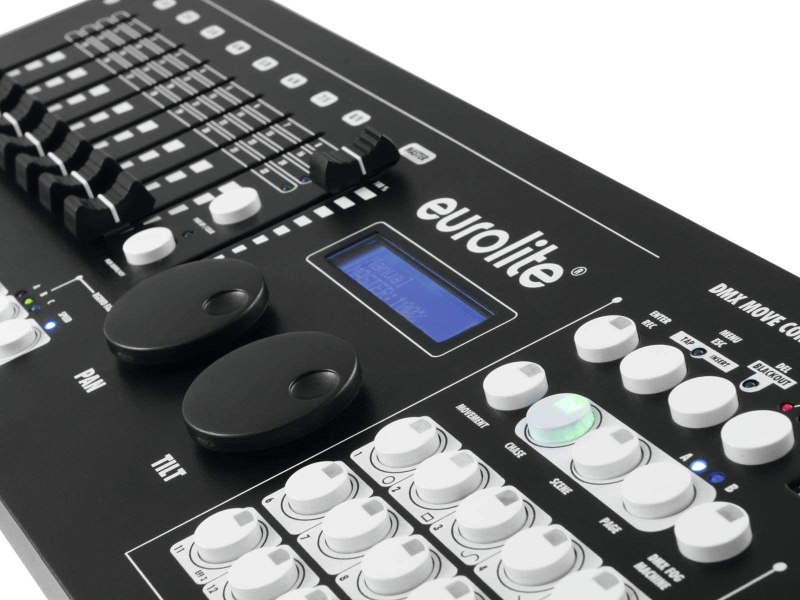 EUROLITE DMX Move Controller 512 PRO | Pult mit Motorfadern, Farb- & Bewegungseffekten (24 Geräte/34 Kanäle)