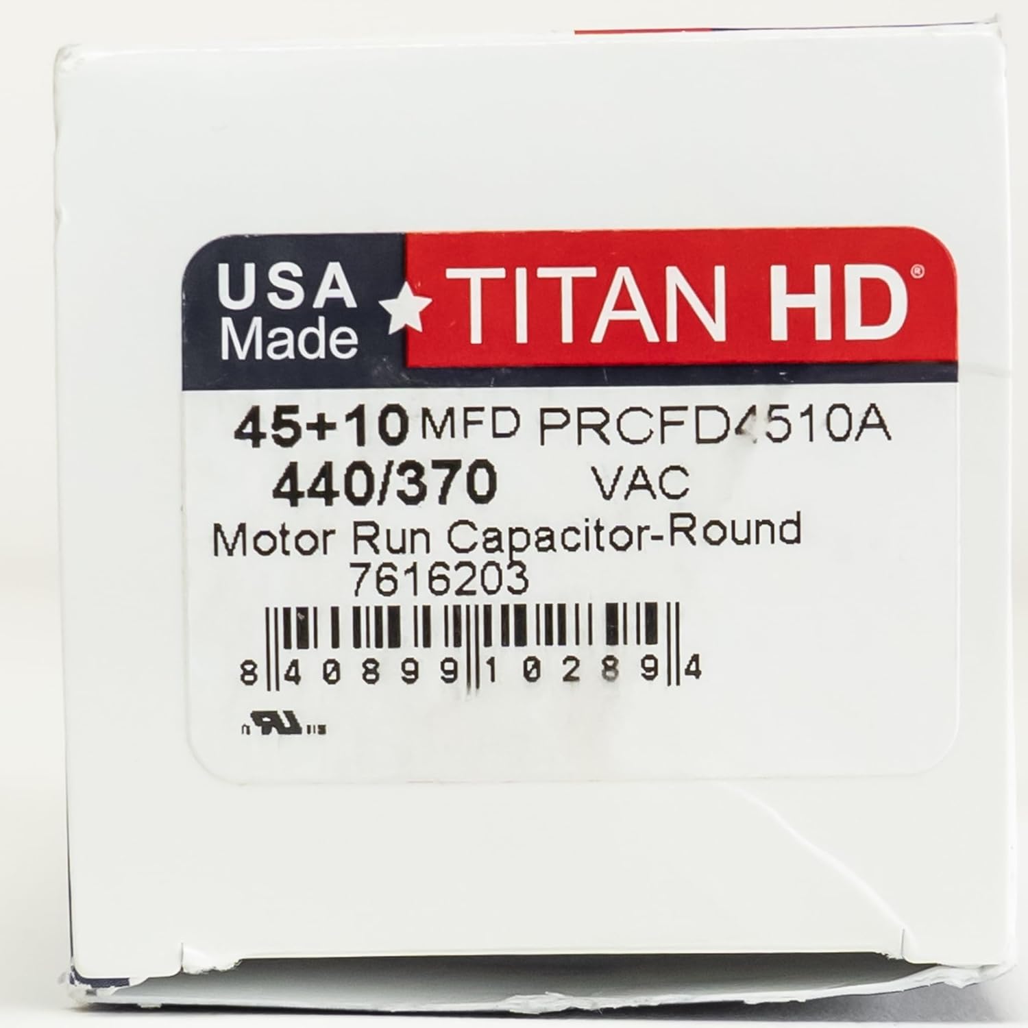 Titan HD Round Run Capacitor 45 + 10 MFD 370/440 VAC PRCFD4510A Made in USA