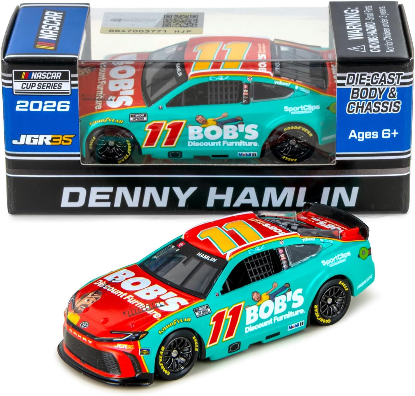 Denny Hamlin 2026 Bob's Furniture Diecast Car 1:64 Scale