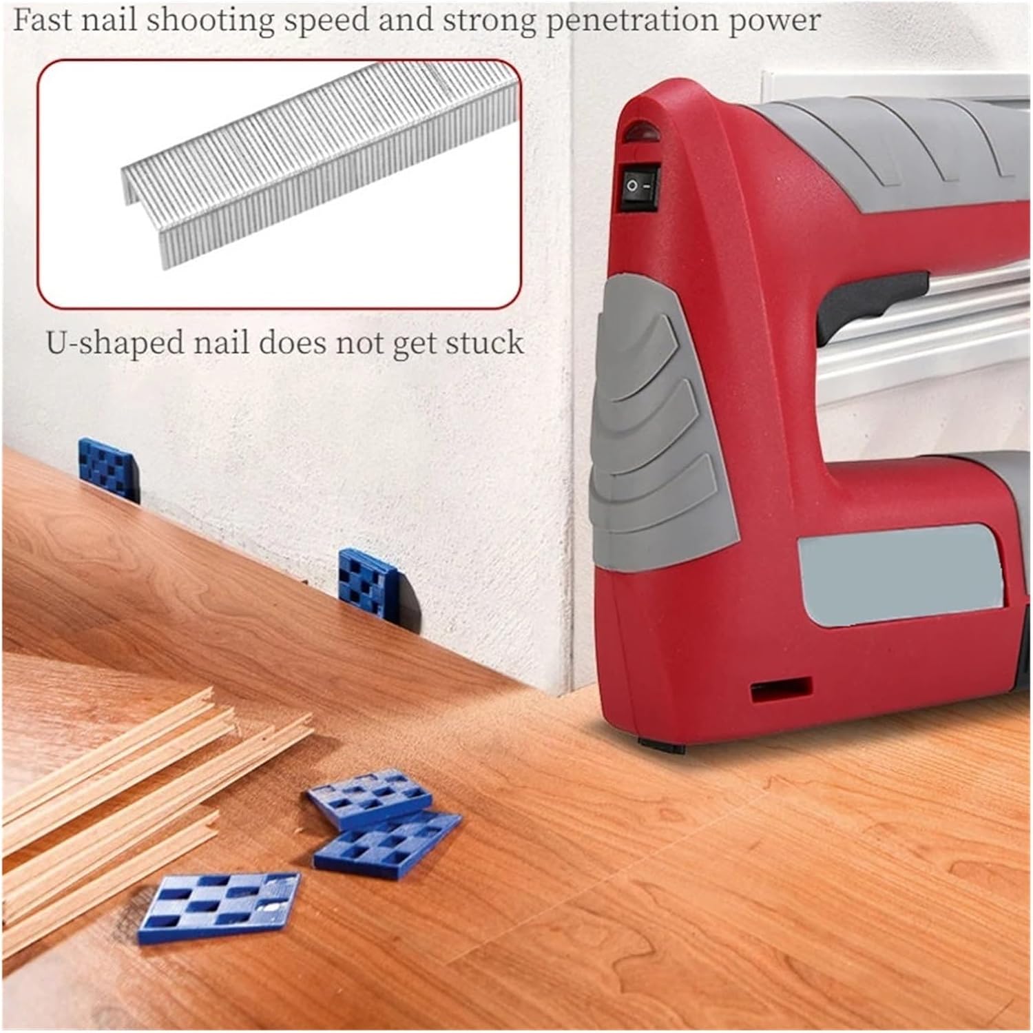 Pneumatic Stapler ，Powered Upholstery Stapler Electric Nail Gun Cordless Furniture Staple Gun Rechargeable Lithium Battery Nailer Stapler Use for Woodworking
