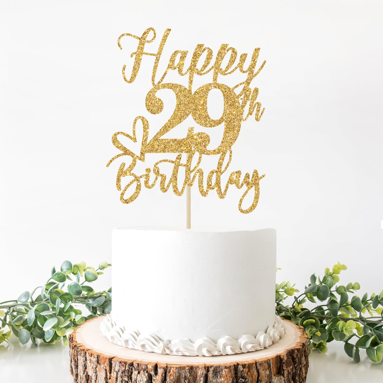 Gold Glitzer 29+1 Cake Topper – Für 30. Geburtstag, Mittelfinger Motiv, Party-Deko