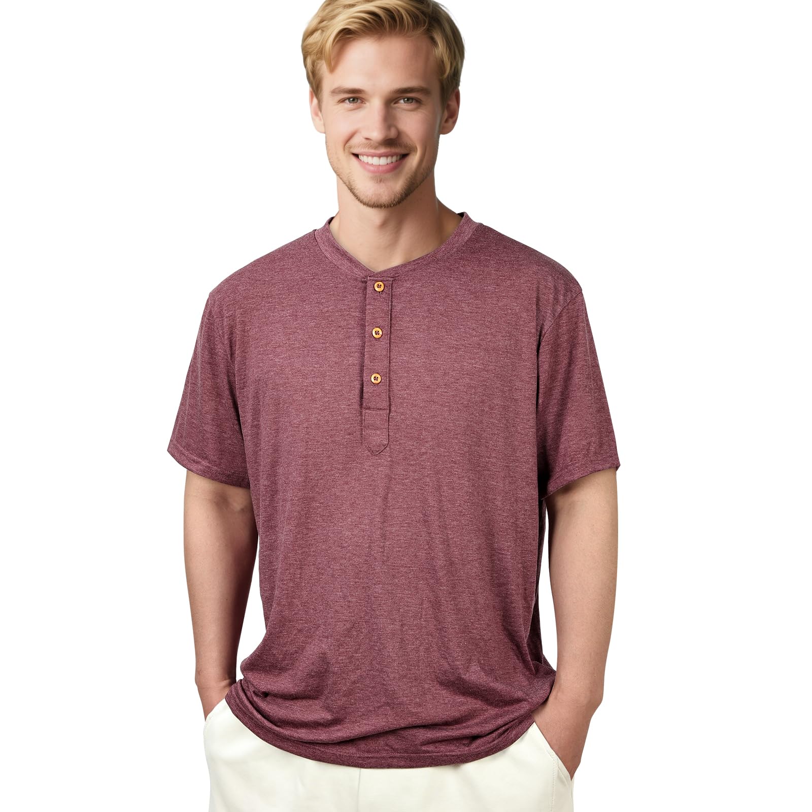 Męska koszulka na co dzień z kołnierzem dziadka, koszule z guzikami inteligentna koszulka z półguzikami slim fit bez kołnierza koszulki polo letnie topy z krótkim rękawem dla mężczyzn sportowa