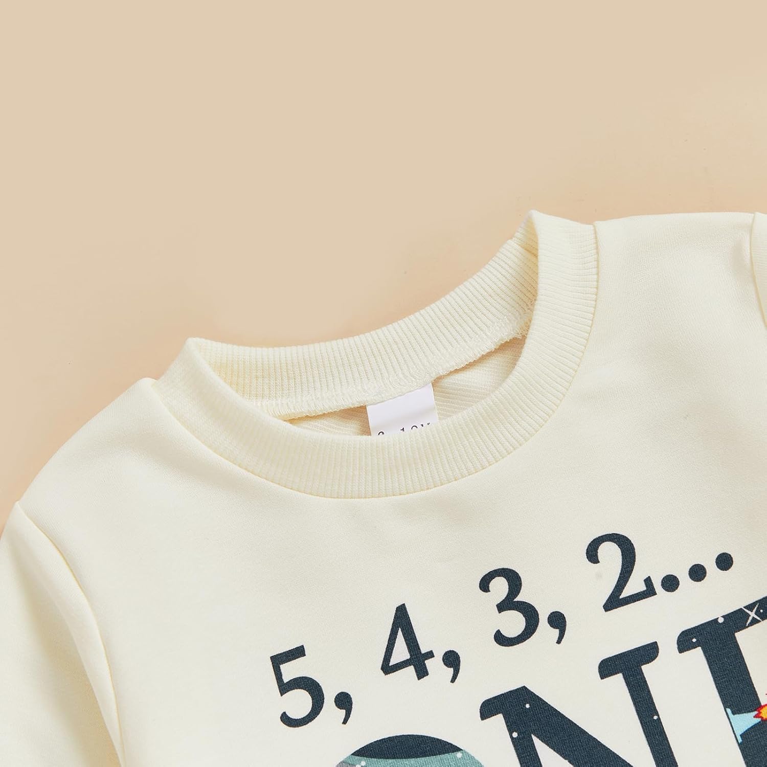 Baby Boy First Birthday Outfit Letters Printed Long Sleeve Crewneck Sweatshirt Tops Pants Cute Cake Smash Outfit - Image 3