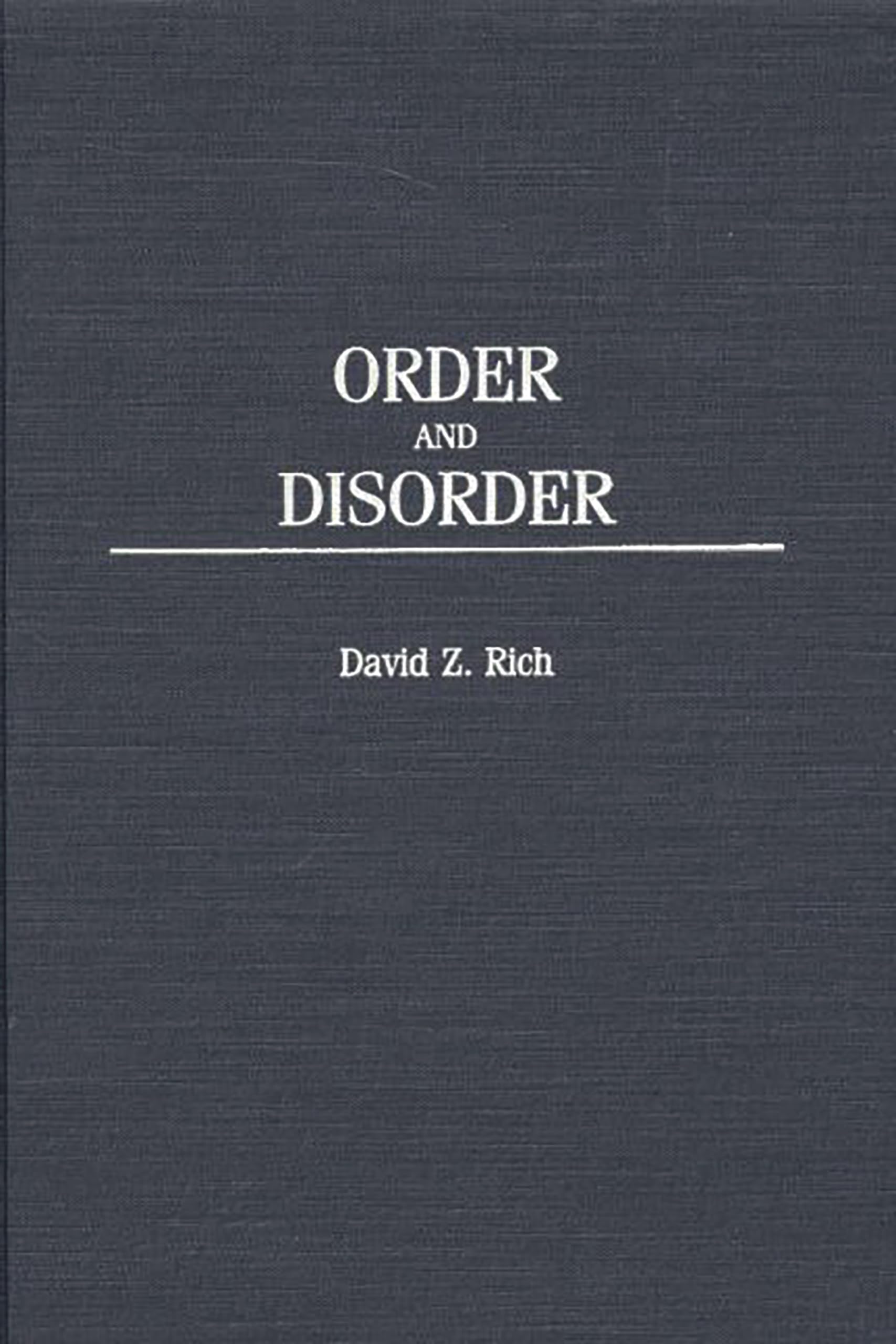 Buy Order and Disorder — BookShops.in