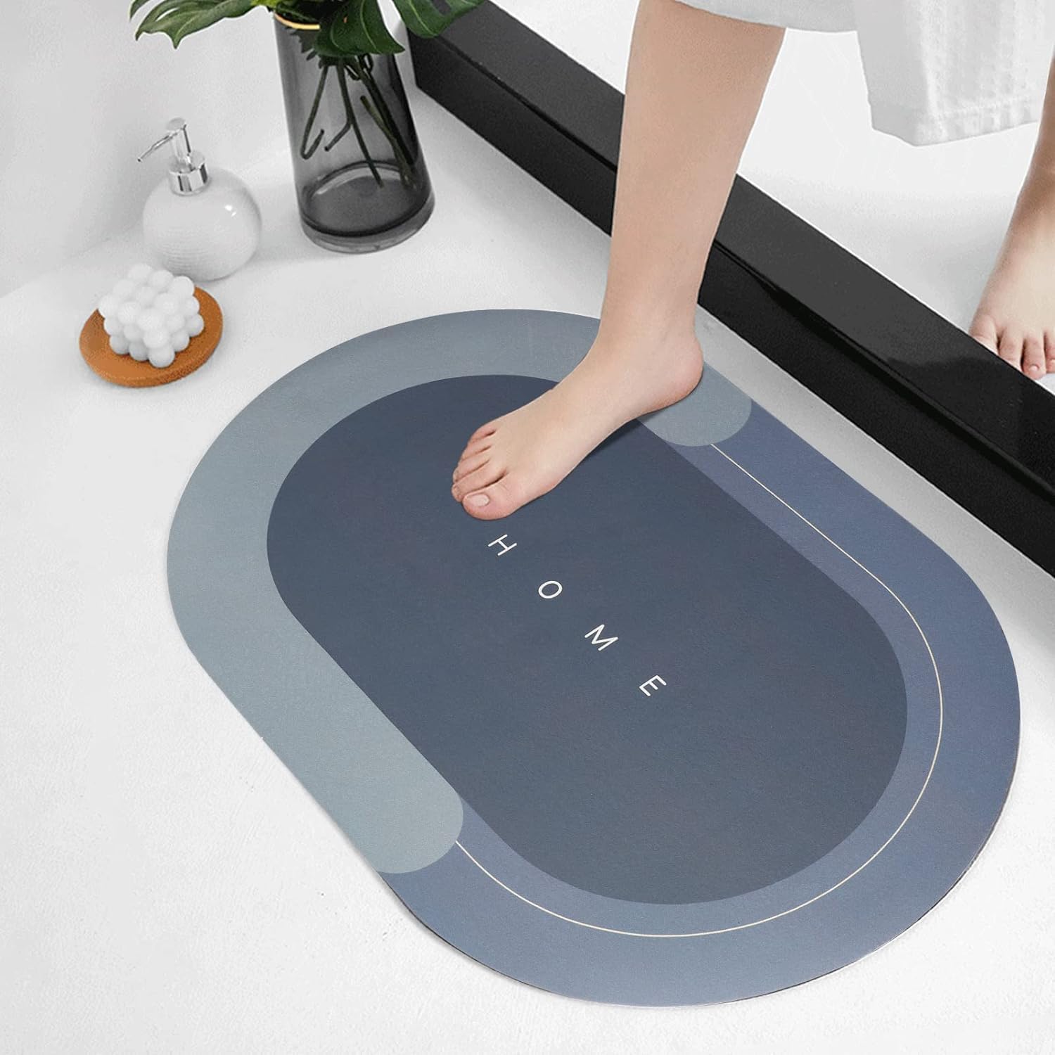 SHALVI Rubber Bathroom Mat/Non Slip Mat For Bathroom/Super Absorbent Soft Carpet/Door Mat/Floor Anti-Skid (58X38, Homemulticolour, Oval) (B0D7C8H3PT) Amazon Price History, Amazon Price Tracker
