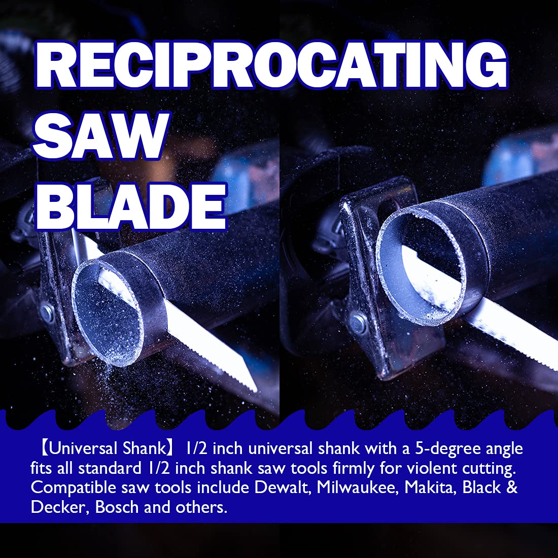 10PC 9-Inch Wood Pruning Reciprocating Saw Blades, HCS 6TPI