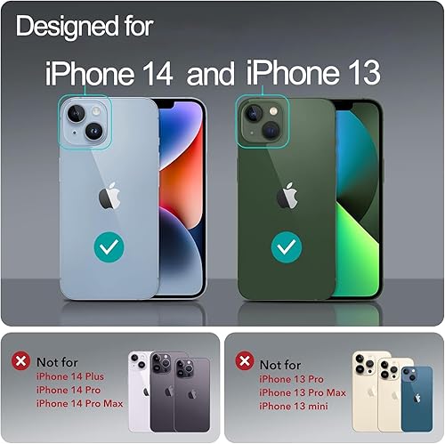 Miniatura 2 de I-MGAE-IN-AR - Funda compacta para iPhone 13 y iPhone 14 de 6.1 pulgadas, diseño de mariposa, protección de lente de diamante 3D, poliuretano