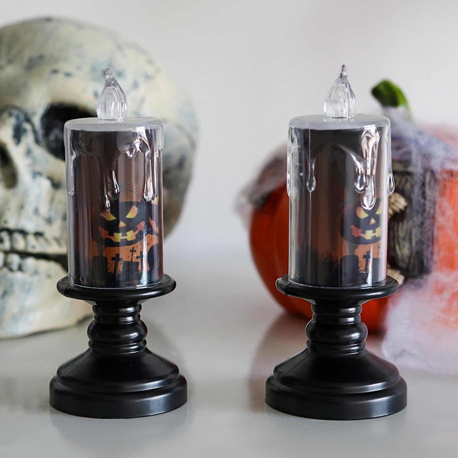 Oupdate 14 Lampade Candele LED, Halloween Candela Senza Fiamma Oscillante, Lumini a Batteria Elettrica Tealight Led con Calda Luce Gialla per Natale Feste Matrimoni Vigilia di Capodanno Decorazioni