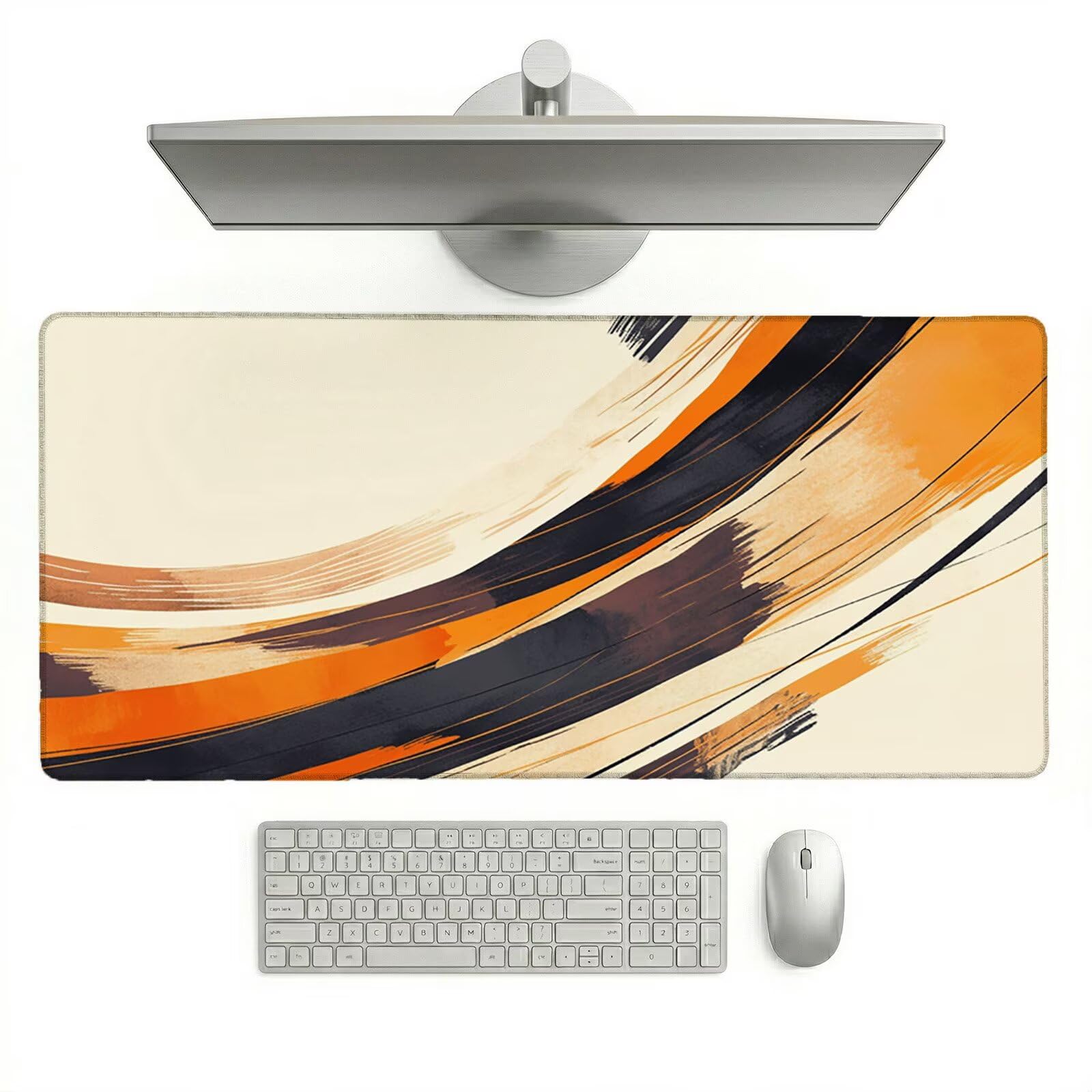 Alfombrilla Ratón XXL 1200 x 600 x 3 mm, Alfombrilla Escritorio, Moderno Grande Protector de Mesa con Base de Goma Antideslizante y Bordes Cosidos, Impermeable, para Oficina, PC, Gaming (Raya) L-x8094