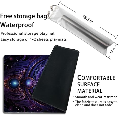 Miniatura 127 de MTG Playmat, Free Storage Bags, 24 x 14 Inches, TCG & Board Game Mat with Zones