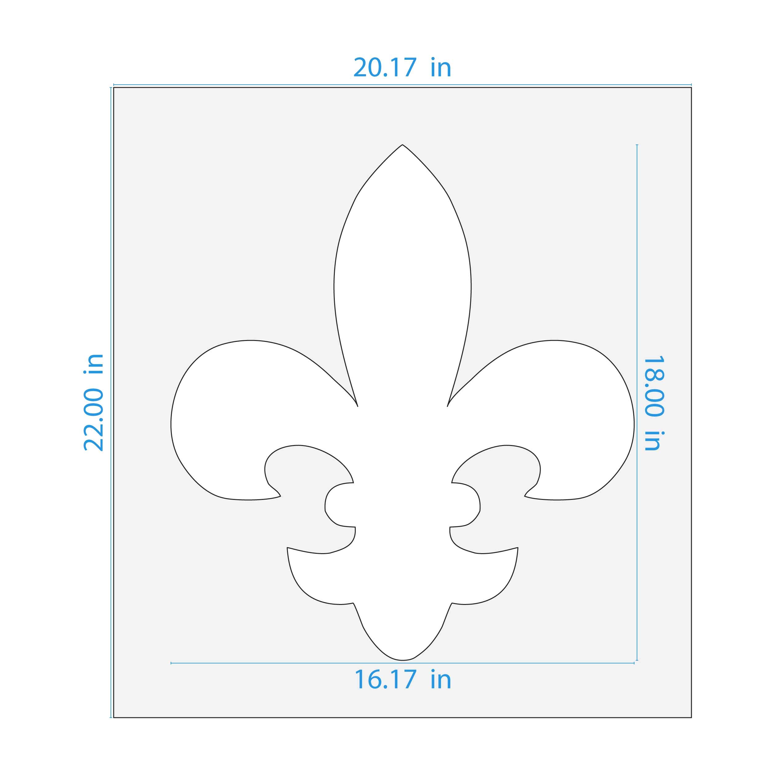 Stencil Stop Lis Flower Symbol Szablon wielokrotnego użytku do projektów DIY Malowanie Rysunek Rzemiosło Mylar Plastik 14 mm (16,2 x 18 cali)