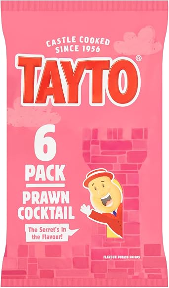 Tayto Prawn Cocktail Flavour Potato Crisps 6 x 25g