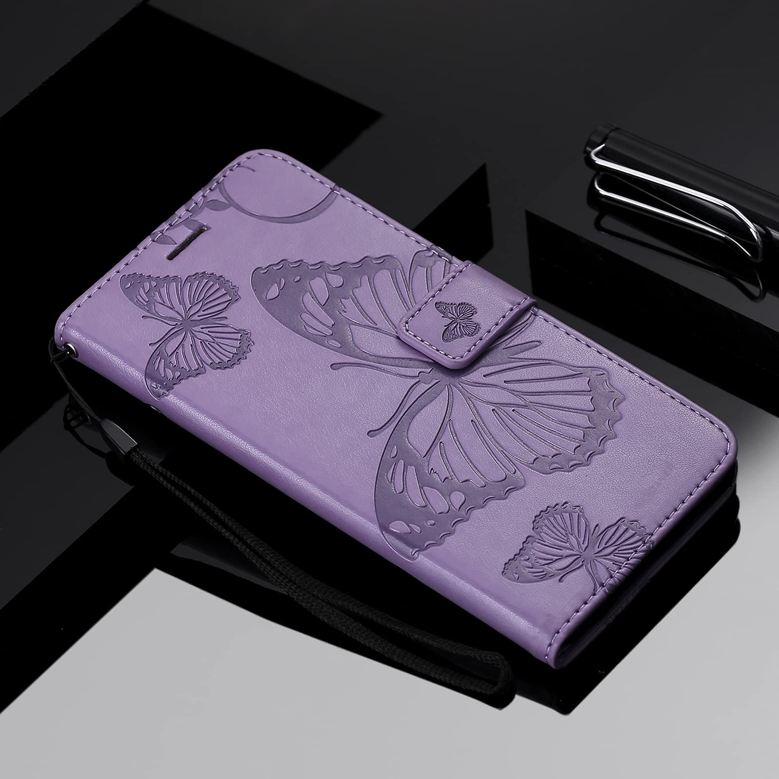 LEMAXELERS Flip Case Für OPPO Reno 4Z 5G – 3D Schmetterling Blumen Design, PU Leder, Magnetisch