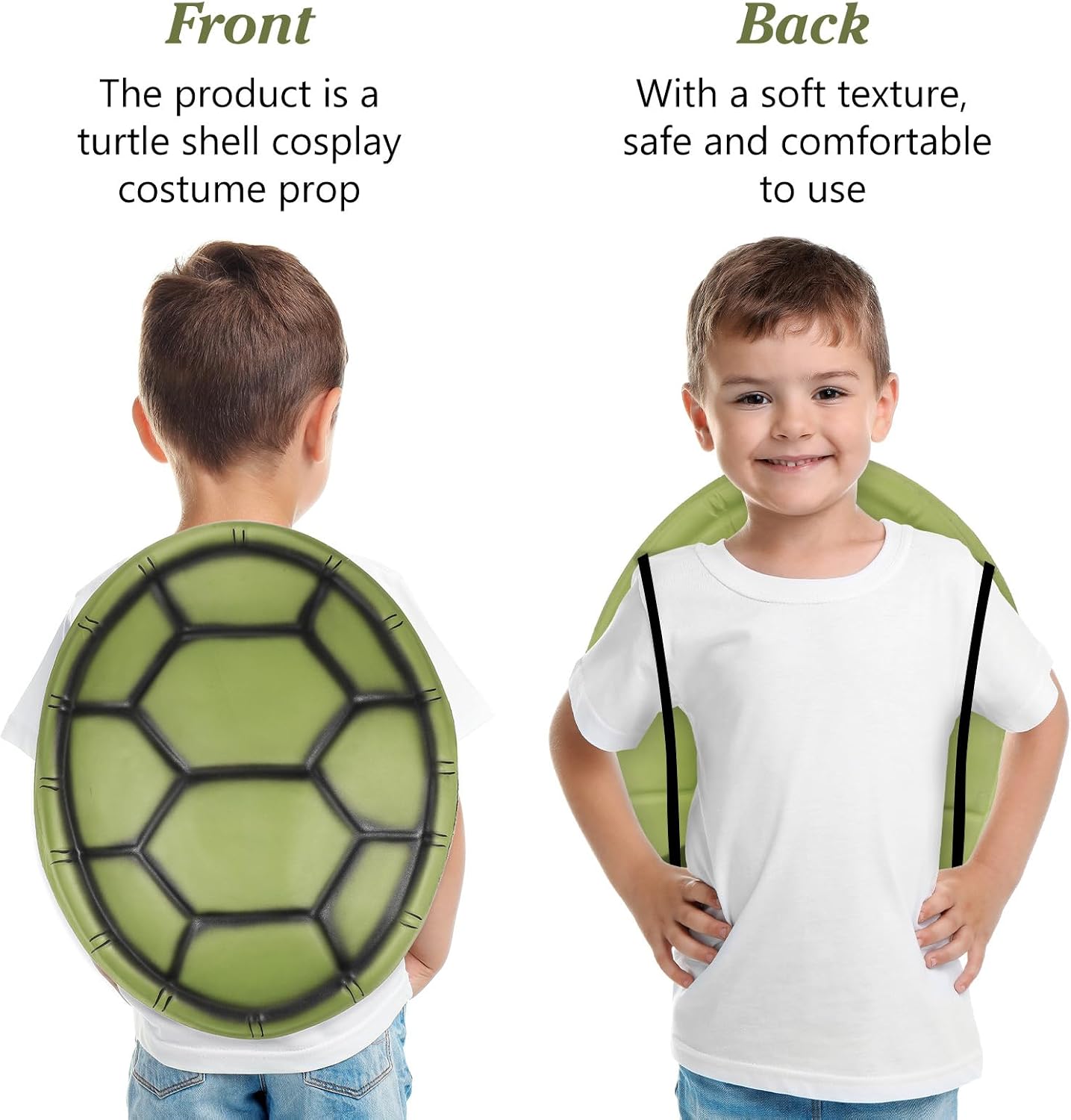 BESTonZON 5PCS Kids Turtle Shell Toy, Tortoise Shell Backpack Green Turtle Shell Sea Animals Dress Up Props Cosplay Costume Party Toys for Child Kids Carnival Accessories