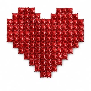 MONKEYTAIL Red Heart-Shaped Cube Foil Balloon, 1 Pc | 3D Love Theme Balloon for Valentine’s Day, Anniversary & Engagement | Romantic Party Backdrop, Photo Booth & Celebration Decoration