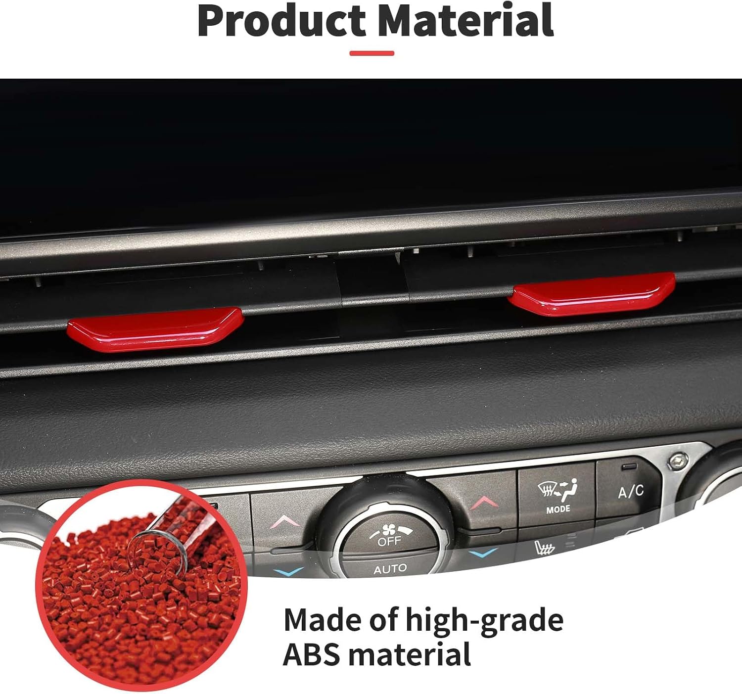 JWWY for Jeep JL Vent Air Outlet Adjustment Cover Trim Fit for 2024-2025 Jeep Wrangler JL JLU Gladiator JT 4xe Interior Accessories 2pcs Red
