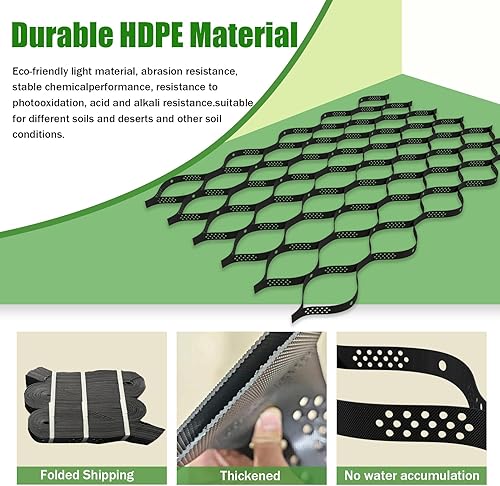 Miniatura 3 de Rejilla de tierra de grava de 2 pulgadas de grosor, 6.5 pies x 16.5 pies, rejillas de estabilización de rejilla geográfica, rejilla de retención de