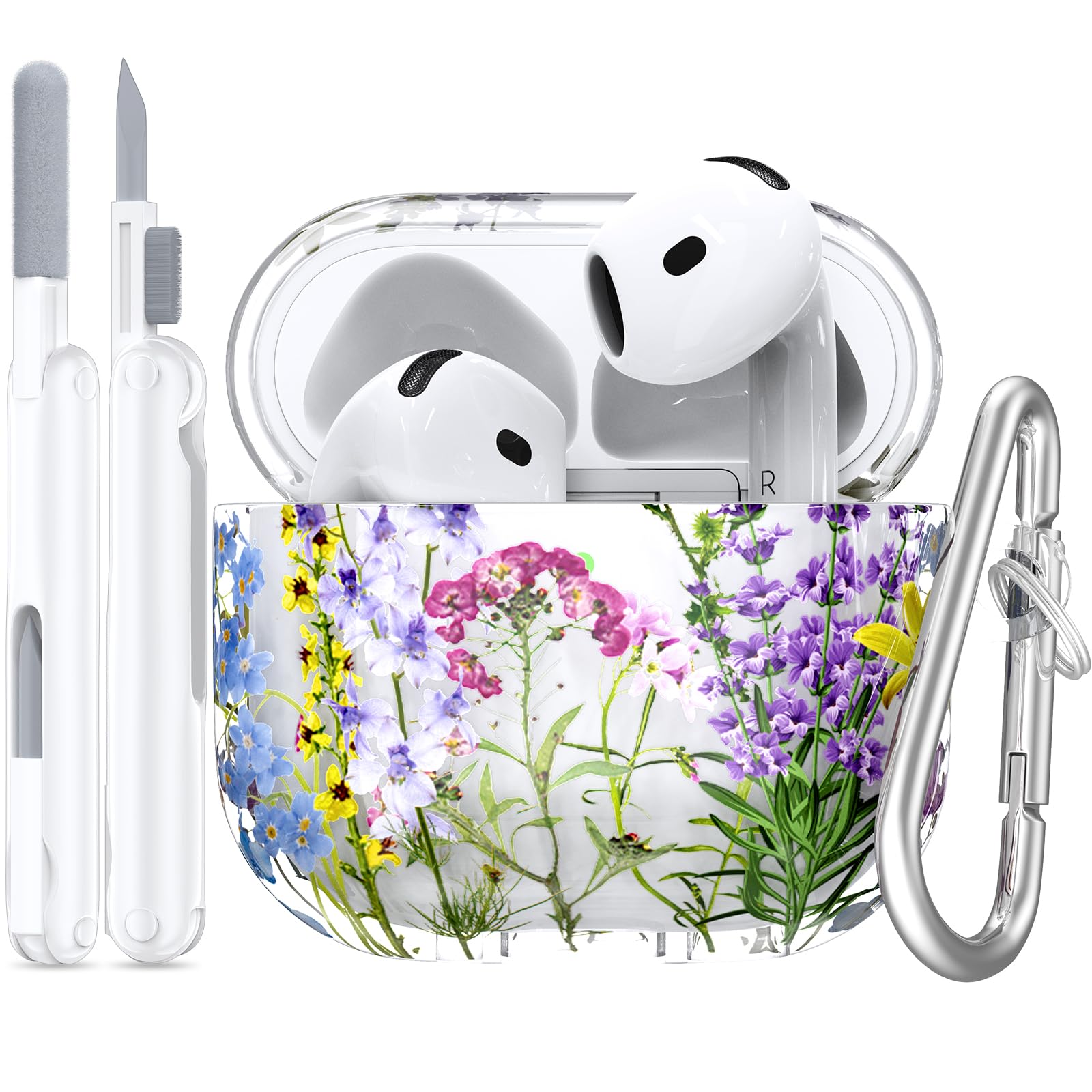 Case Cover Compatible with AirPods 4th Generation 2024, Wireless Charging, Shockproof, Soft TPU Transparent Reduced Yellowing for AirPods 4 Cases with