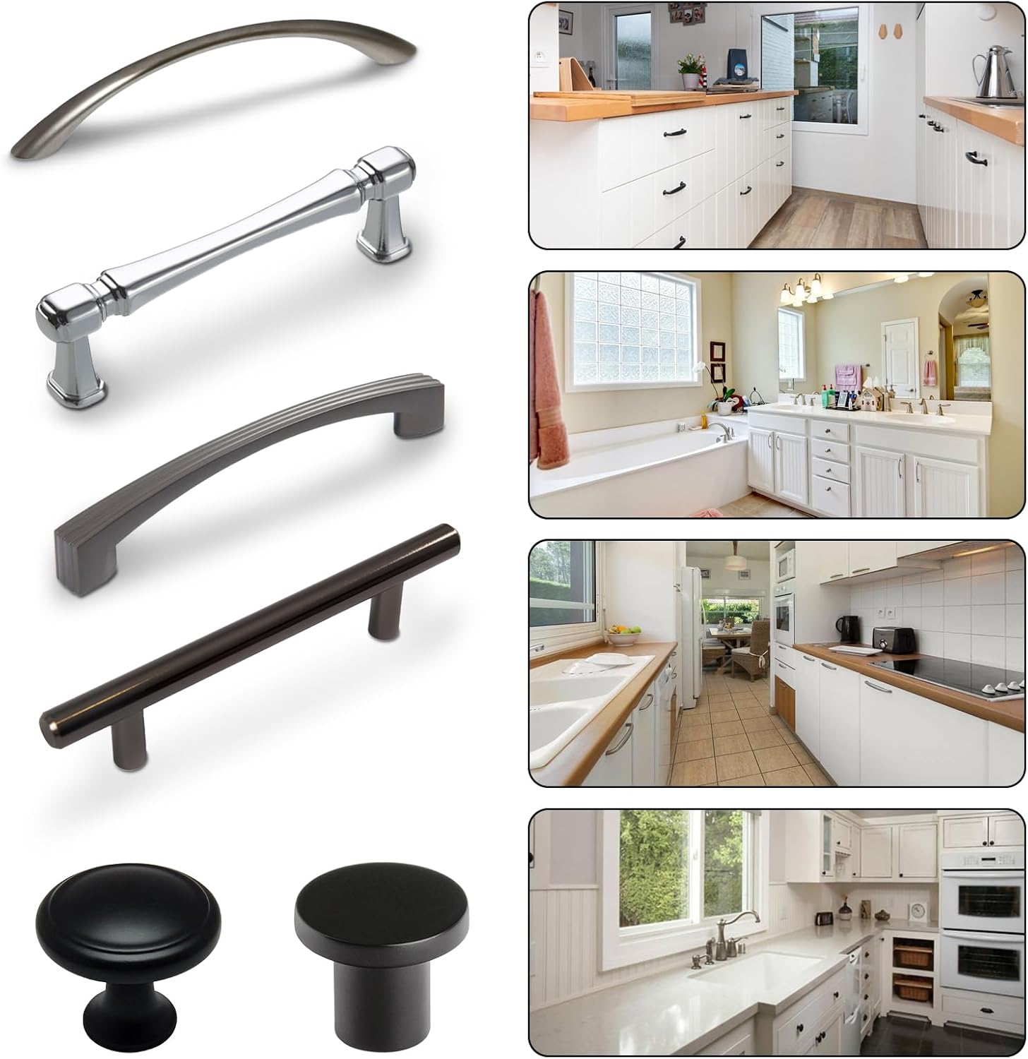 Vicrays Cabinet Hardware Handle Jig - Aluminum Alloy Cabinet Template Tool Woodworking Drilling Hole Doweling Guide Punch Locator for Installation Handles Knob on Drawer Door Pulls