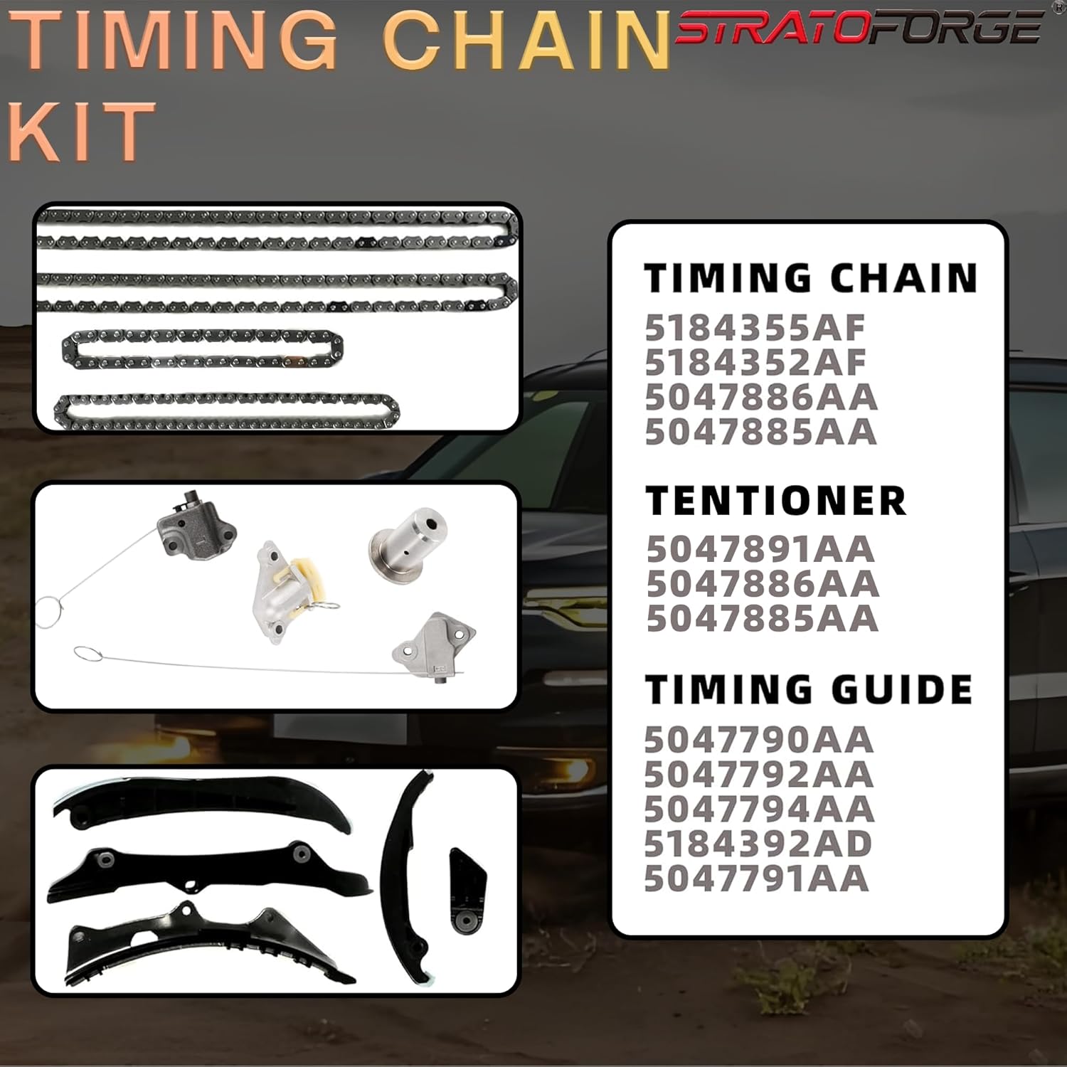 3.6 Cylinder Head Gasket Set Timing Chain Kit With Timing Tool Rocker Arms & Lifters Fit For Jeep Grand Cherokee Wrangler Dodge Durango Challenger Ram ProMaster 1500 3.6L V6 2011-2016