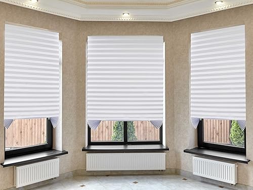 Vista 11 de Mirrotek Persianas plisadas de papel para ventana, persianas para oscurecer la habitación, color negro, 36 x 69 pulgadas