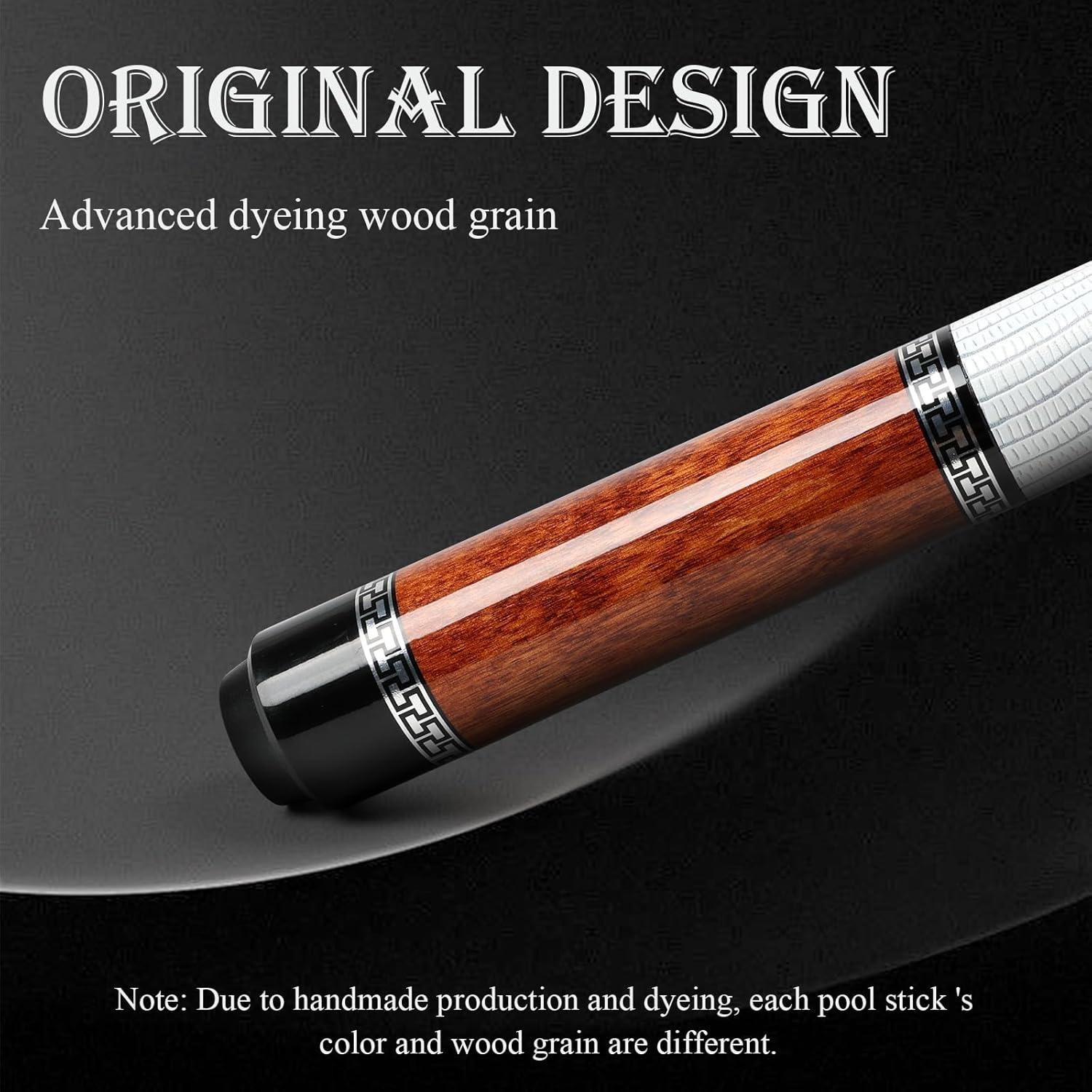 lotmusic Advanced Pool Stick with Telescopic Cue Extension, Original Dyeing Brown Cue Sticks for Billiard Enthusiasts, 58'' Pool Cue Set with Accessories (Leatheret Carry Bag, Chalks, Gloves)