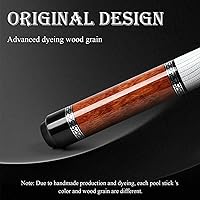 Vista 2 de lotmusic Advanced Pool Stick with Telescopic Cue Extension, Original Dyeing Brown Cue Sticks for Billiard Enthusiasts, 58'' Pool Cue Set with