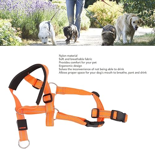 Miniatura 3 de TOPINCN Collar de cabeza para mascotas evita que las mascotas tiren, collar de perro halter con correa de seguridad para caminar al aire libre (L)